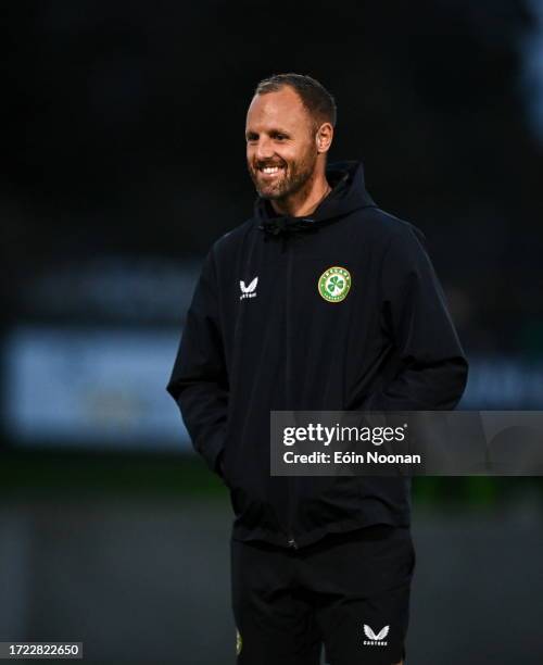 Cork , Ireland - 11 October 2023; Republic of Ireland assistant coach David Meyler before the UEFA European U17 Championship qualifying group 10...