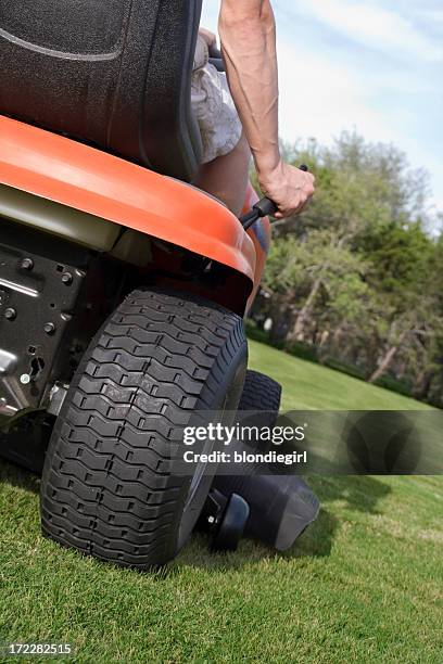 lawn mower - motorized vehicle riding stock pictures, royalty-free photos & images