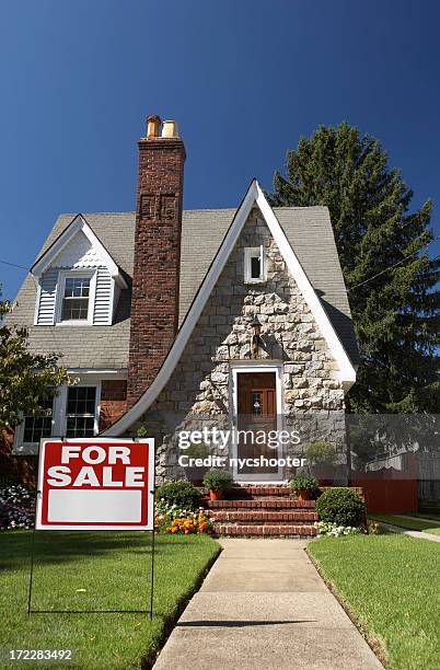 house for sale - yard sign stock pictures, royalty-free photos & images