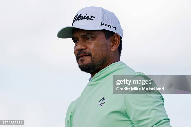 Fabian Gomez of Argentina looks on while playing the 17th hole during the third round of the Korn Ferry Tour Championship presented by United Leasing...