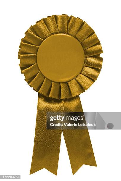 gold ribbon - gouden medaille stockfoto's en -beelden