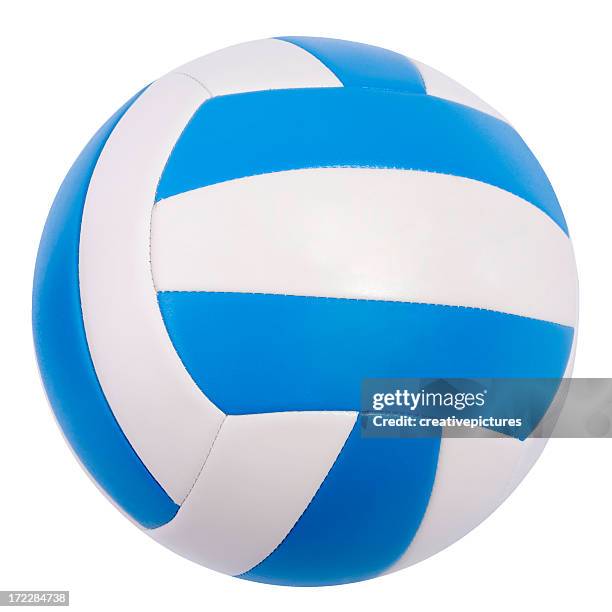 volleyball isolated - blue sports ball stock pictures, royalty-free photos & images