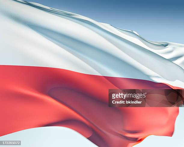 bandiera della polonia - polonia bandiera foto e immagini stock