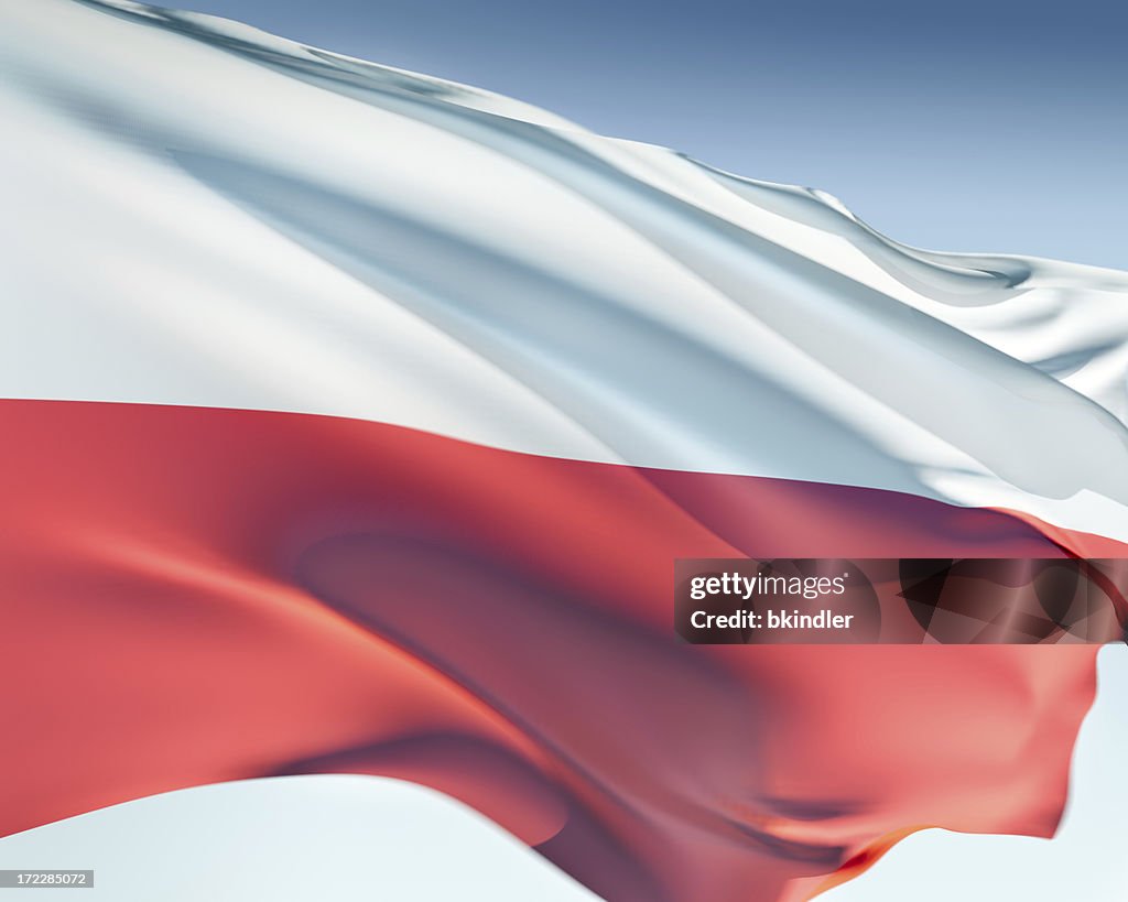 White and red the flag of Poland