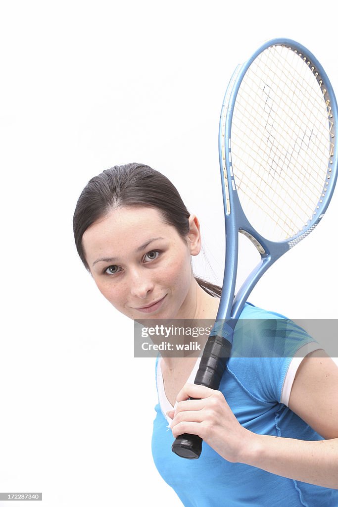 Girl with tennis racket