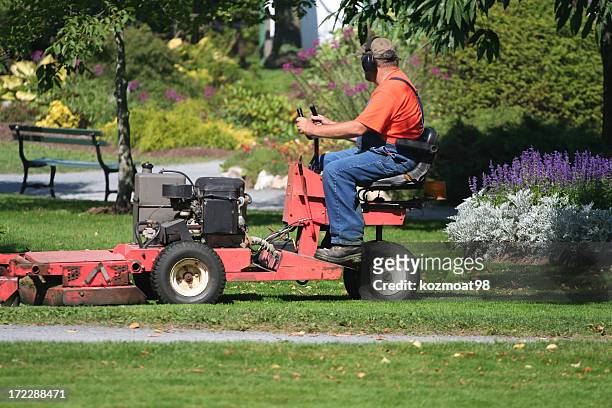 park mower - lawn tractor stock pictures, royalty-free photos & images