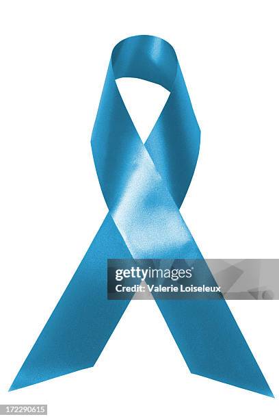 light blue awareness ribbon - prostate cancer stockfoto's en -beelden