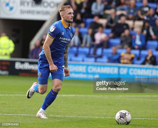 Carl Winchester of Shrewsbury Town in action during the Sky Bet League One match between Shrewsbury Town and Northampton Town at The Croud Meadow on...