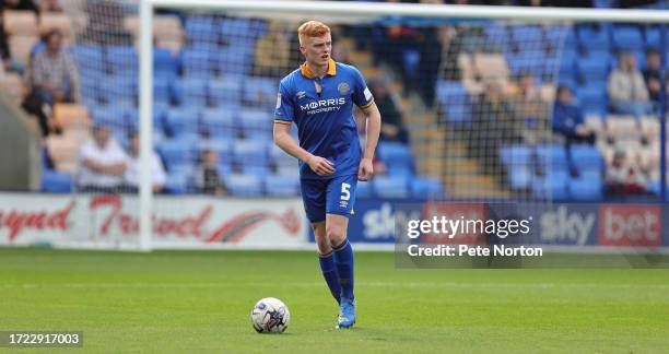 Morgan Feeney of Shrewsbury Town in action during the Sky Bet League One match between Shrewsbury Town and Northampton Town at The Croud Meadow on...