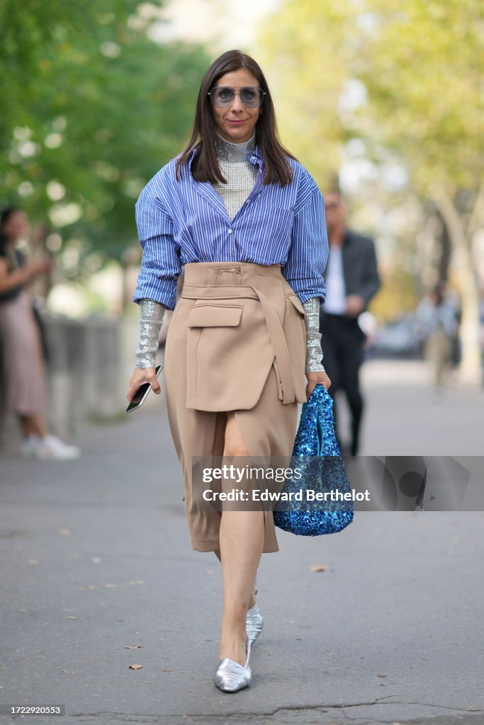 Street Style - Paris Fashion Week - Womenswear Spring/Summer 2024 - Day Eight
