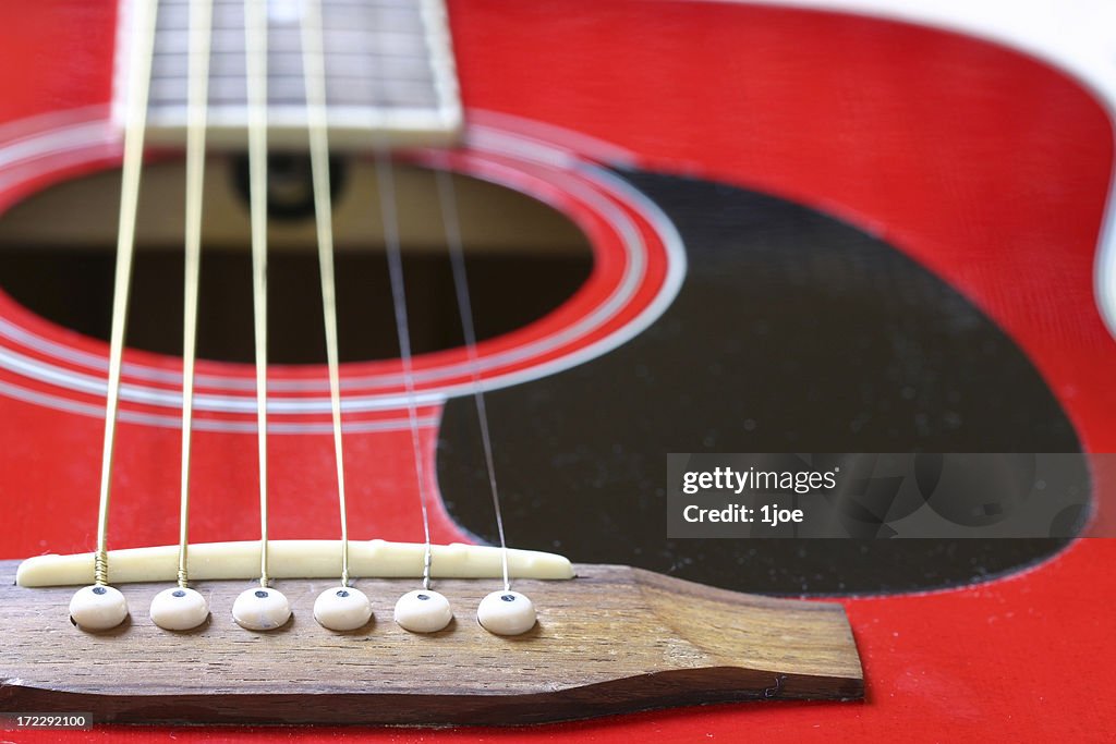 Red Guitar Bridge Detail