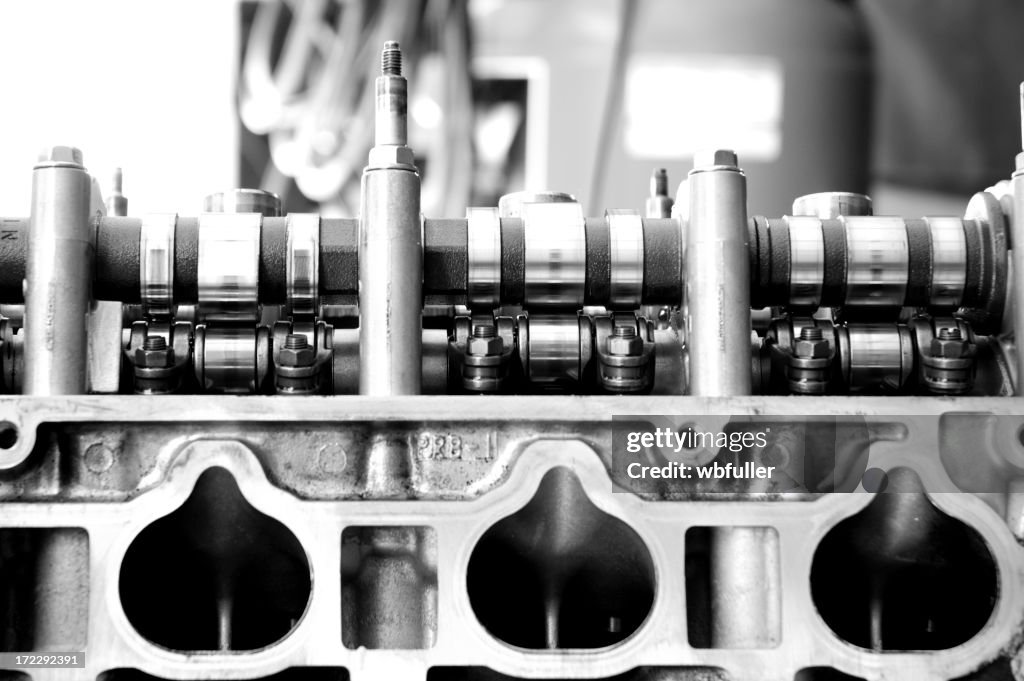 Automotive Black and White Engine