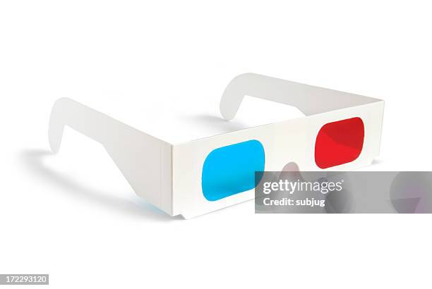 3 d brille-seitenansicht - 3d movie stock-fotos und bilder