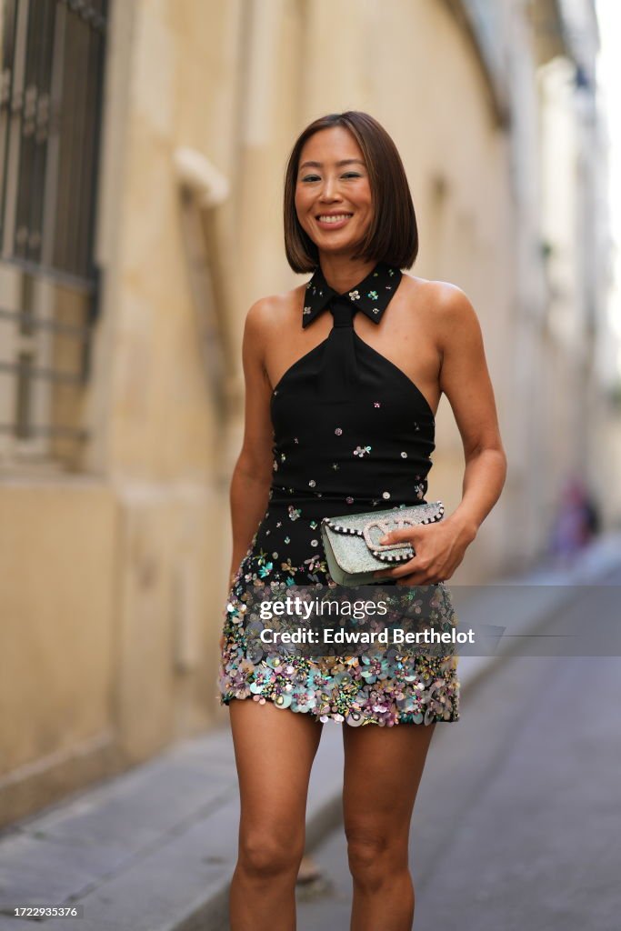 Street Style - Paris Fashion Week - Womenswear Spring/Summer 2024 - Day Seven