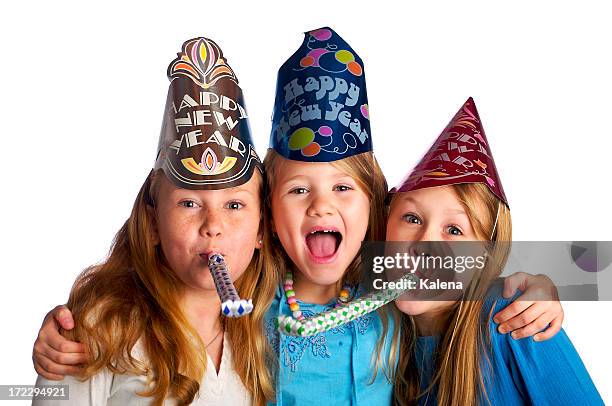 let's party - new year's eve children stock pictures, royalty-free photos & images