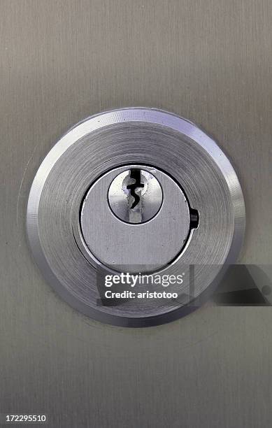 door lock keyhole - cabinet door stock pictures, royalty-free photos & images