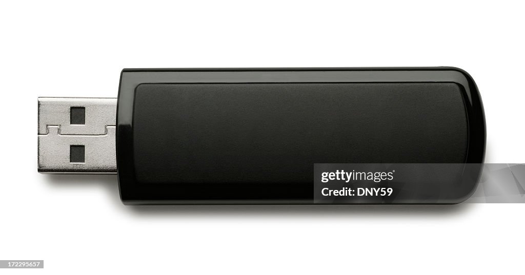 Flash drive on white background