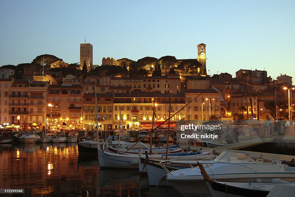 City of Cannes in the evening