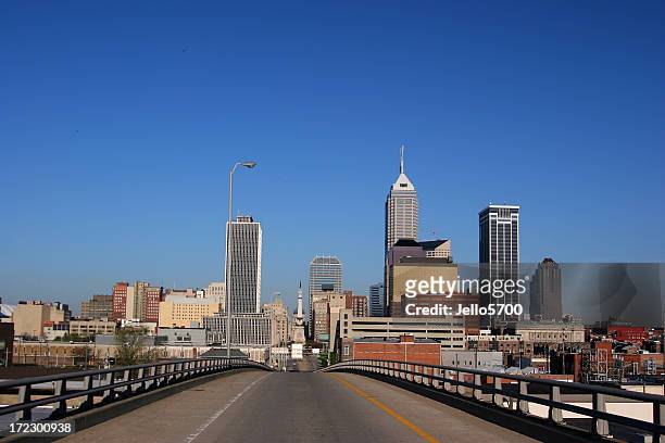 road into indianapolis ii - indianapolis skyline stock pictures, royalty-free photos & images