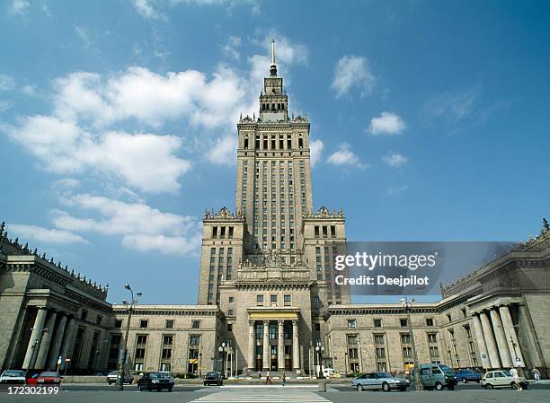 warsaw - palace of culture and science bildbanksfoton och bilder