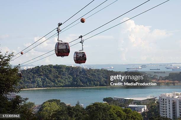 cable car - isla de sentosa fotografías e imágenes de stock