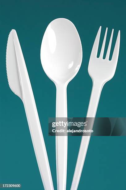 plastic cutlery - plastic cutlery stock pictures, royalty-free photos & images