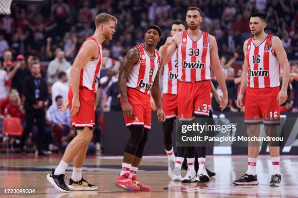 Isaiah Canaan, #3 of Olympiacos Piraeus react during the Turkish Airlines EuroLeague Regular Season Round 2 match between Olympiacos Piraeus and FC...