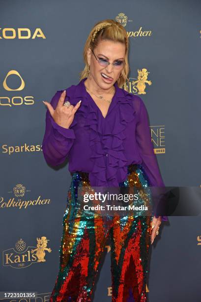 Singer Anastacia Lyn Newkirk attends the Goldene Henne awards 2023 at Media City on October 13, 2023 in Leipzig, Germany.