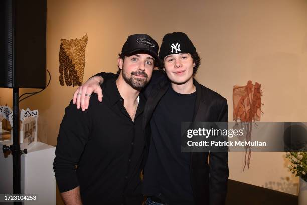 Aaron Gershenson and Sam Silver attend Inservice Foundation Benefit at L'Space Gallery on October 11, 2023 in New York.