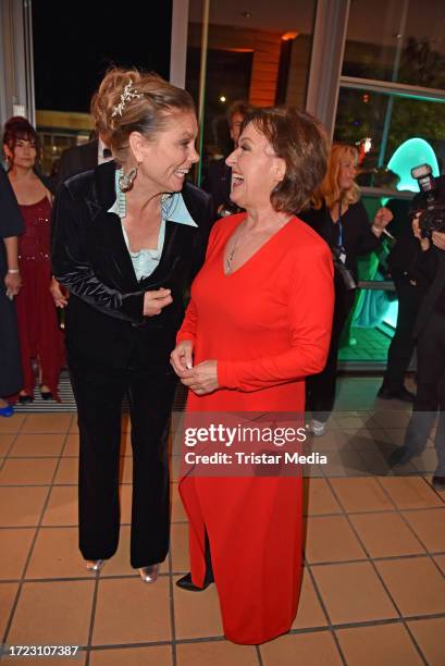 Sarah Wiener, Ute Freudenberg during the Goldene Henne awards 2023 After Party at Media City on October 13, 2023 in Leipzig, Germany.