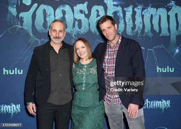 Rob Letterman and Nicholas Stoller at the Disney+ and Hulu's "Goosebumps" Launch Party at Chelsea Factory on October 13, 2023 in New York City, New...