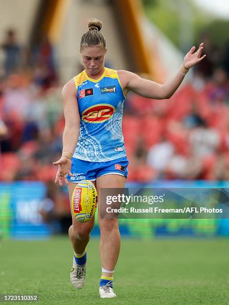 Karl Rowbottom Charlie Rowbottom of the Suns in action during the 2023 AFLW Round 07 ...