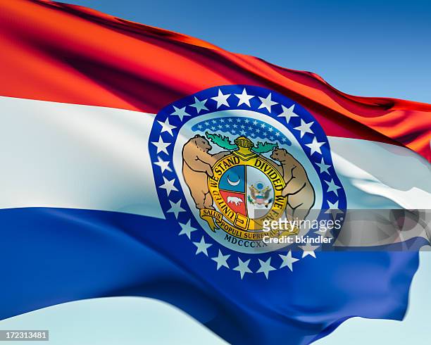 flag of missouri - missouri stock pictures, royalty-free photos & images