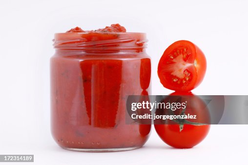 Tomato sauce in a container Tomato sauce in a container