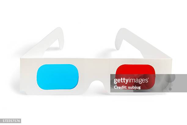 3 d óculos-vista frontal - 3d glasses imagens e fotografias de stock