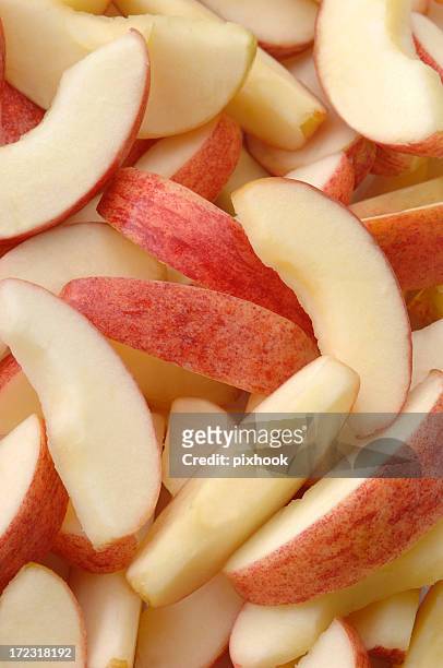 apple slices - slice stockfoto's en -beelden