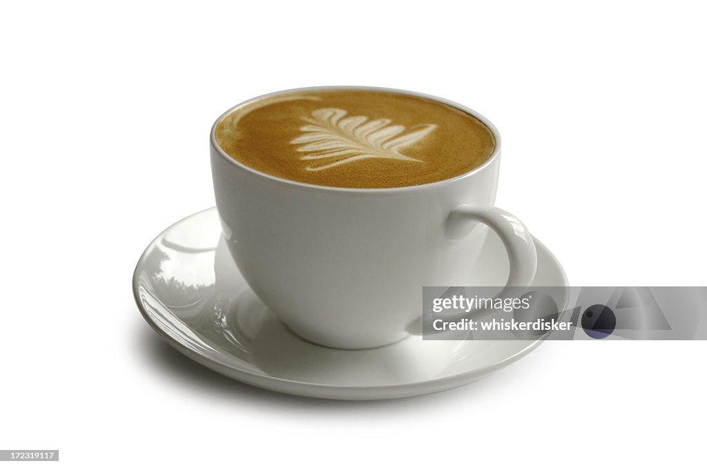 Fresh cup of coffee with clipping path