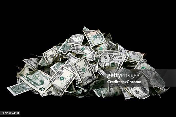 montañas de efectivo - billete de un dólar estadounidense fotografías e imágenes de stock