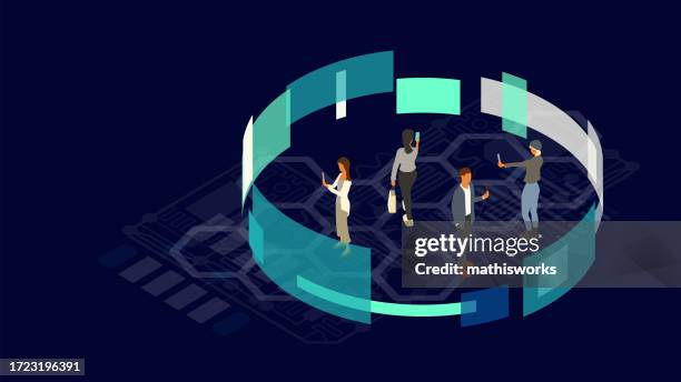 customer experience - 360 degree view stock illustrations