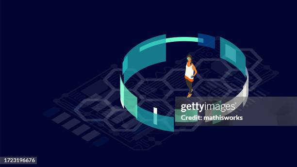 augmented reality - 360 degree view stock illustrations