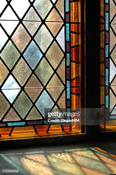 chapel stained glass - stained glass stock pictures, royalty-free photos & images