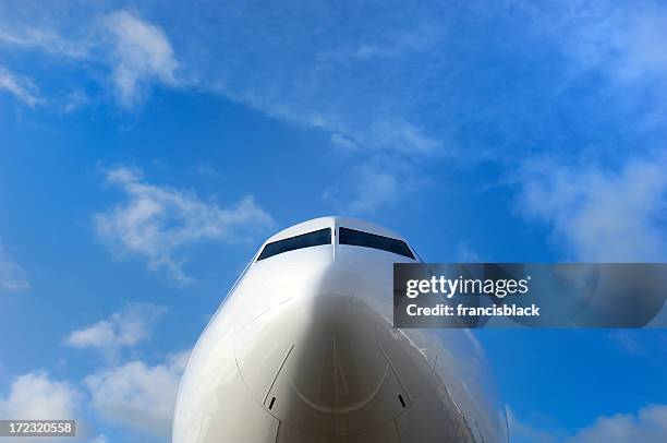 jet cockpit with sky - plane front view stock pictures, royalty-free photos & images