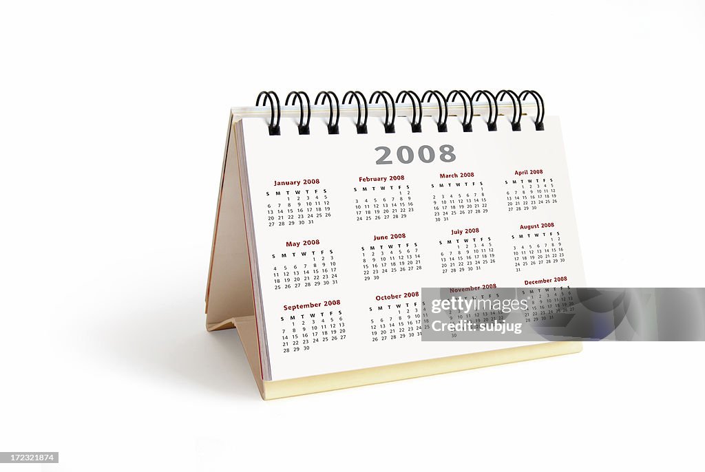 Year 2008 desktop calendar