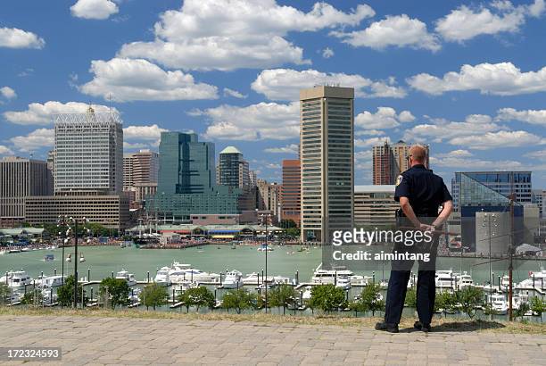 police on duty - baltimore maryland stock pictures, royalty-free photos & images