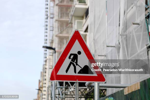 Triangular Construction Sign 2,177 Triangular Road Signs Stock Photos, High-Res Pictures, and Images ...