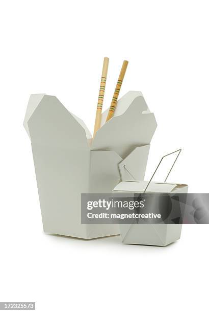 chinese carryout food containers - food to go stockfoto's en -beelden