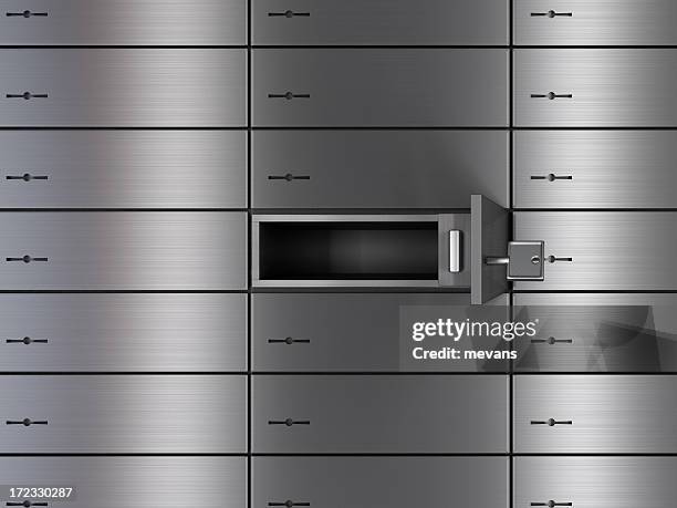 safety deposit boxes hidden behind rainbow colors - safe deposit box stock pictures, royalty-free photos & images