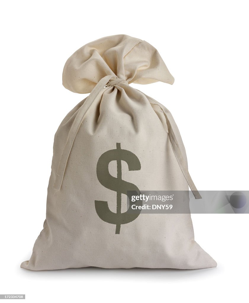 Money bag isolated on a white background