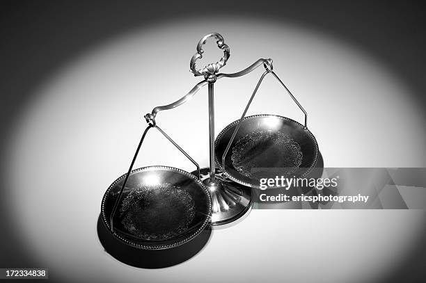 scales of justice in spot light - sentencing stock pictures, royalty-free photos & images