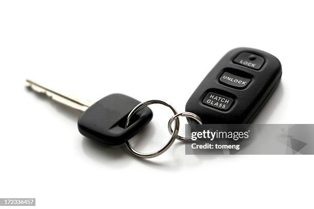 car key with remote control accessory - car keys on white stock pictures, royalty-free photos & images